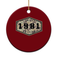 45th Birthday Hunting Ceramic Ornament 1981 Limited Edition Vintage Camouflage Gifts For Turning 45