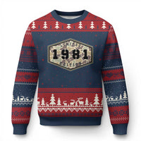45th Birthday Hunting Ugly Christmas Sweater 1981 Limited Edition Vintage Camouflage Gifts For Turning 45