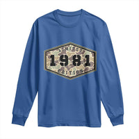 45th Birthday Hunting Long Sleeve Shirt 1981 Limited Edition Vintage Camouflage Gifts For Turning 45