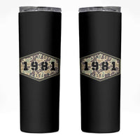 45th Birthday Hunting Skinny Tumbler 1981 Limited Edition Vintage Camouflage Gifts For Turning 45