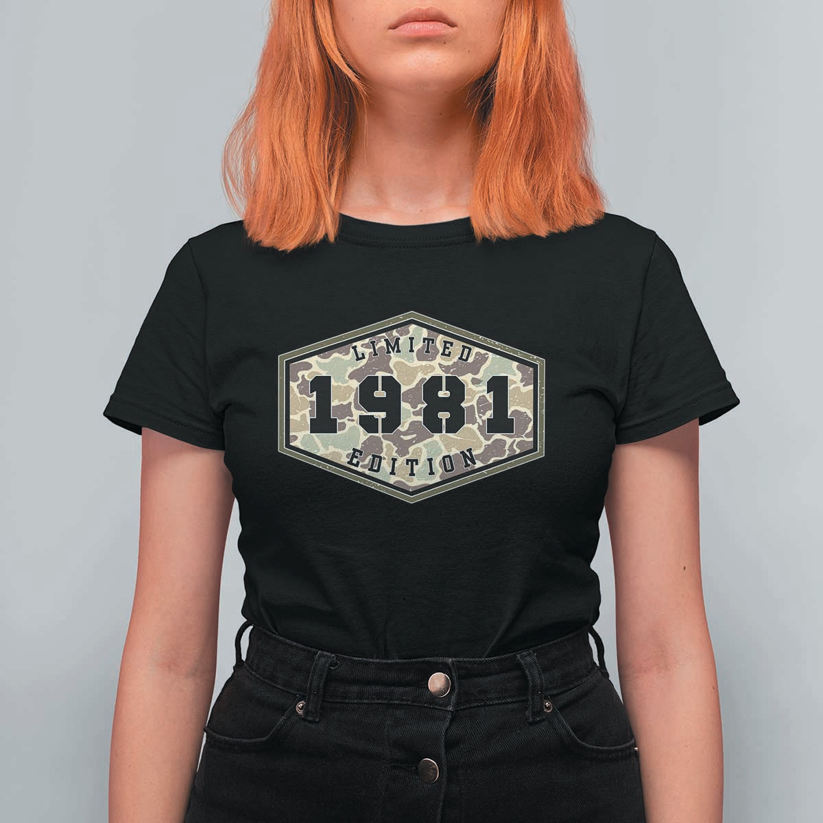 45th Birthday Hunting T Shirt For Women 1981 Limited Edition Vintage Camouflage Gifts For Turning 45