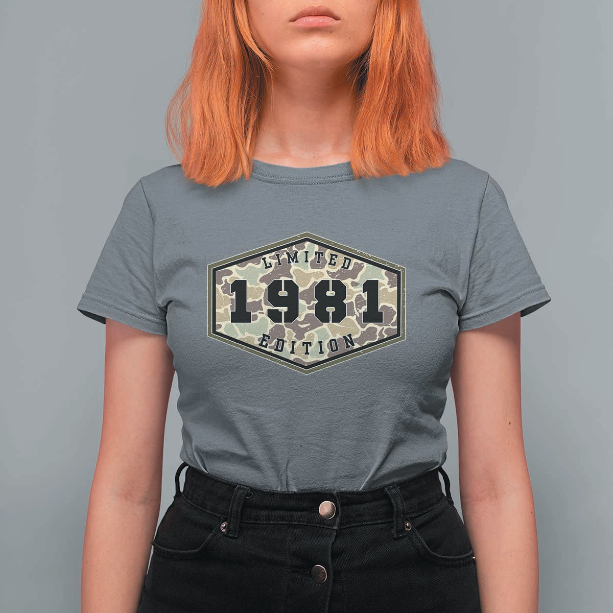 45th Birthday Hunting T Shirt For Women 1981 Limited Edition Vintage Camouflage Gifts For Turning 45