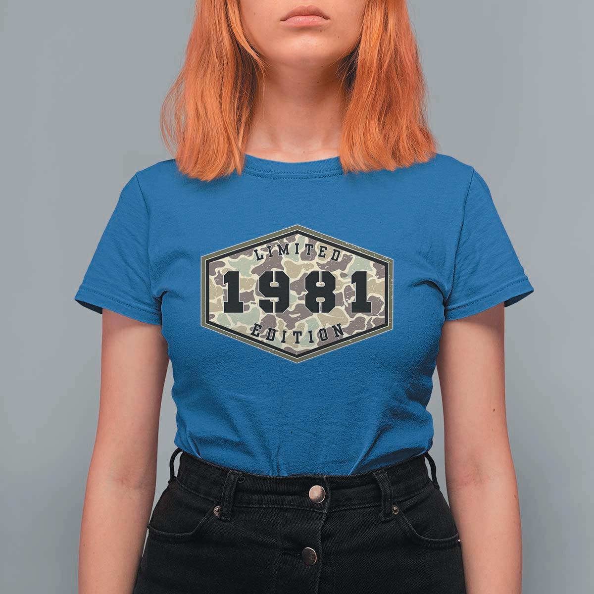 45th Birthday Hunting T Shirt For Women 1981 Limited Edition Vintage Camouflage Gifts For Turning 45