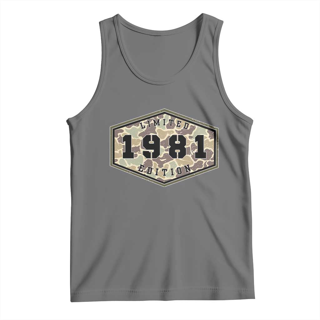 45th Birthday Hunting Tank Top 1981 Limited Edition Vintage Camouflage Gifts For Turning 45