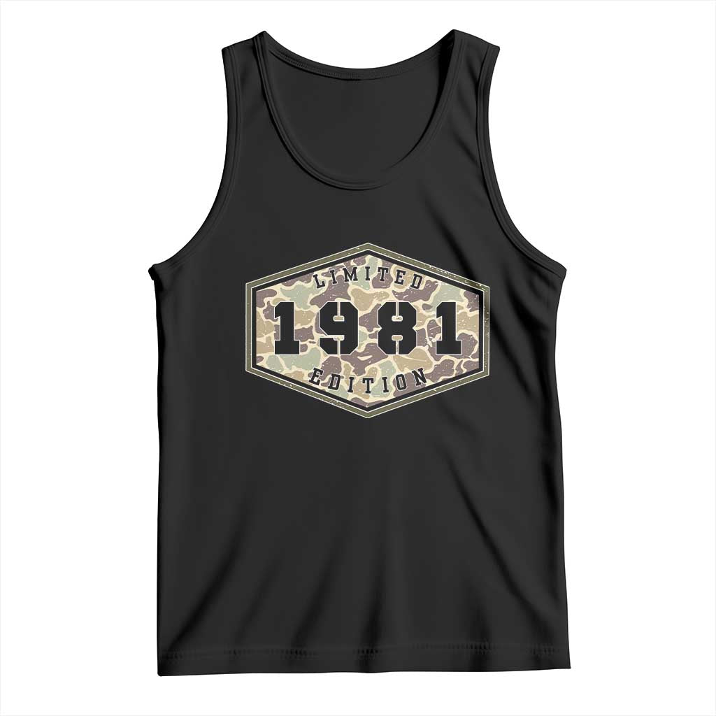 45th Birthday Hunting Tank Top 1981 Limited Edition Vintage Camouflage Gifts For Turning 45