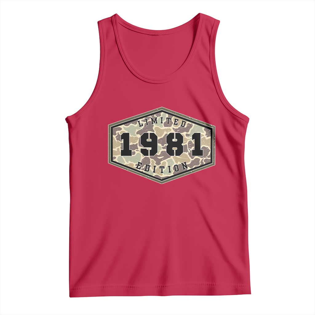 45th Birthday Hunting Tank Top 1981 Limited Edition Vintage Camouflage Gifts For Turning 45