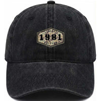 45th Birthday Hunting Washed Cotton Baseball Cap 1981 Limited Edition Vintage Camouflage Gifts For Turning 45