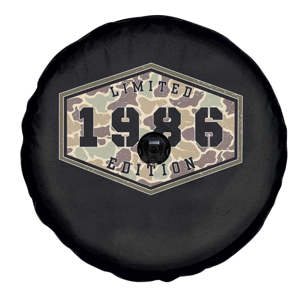 40th Birthday Hunting Spare Tire Cover 1986 Limited Edition Vintage Camouflage Gifts For Turning 40