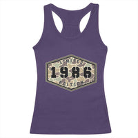 40th Birthday Hunting Racerback Tank Top 1986 Limited Edition Vintage Camouflage Gifts For Turning 40