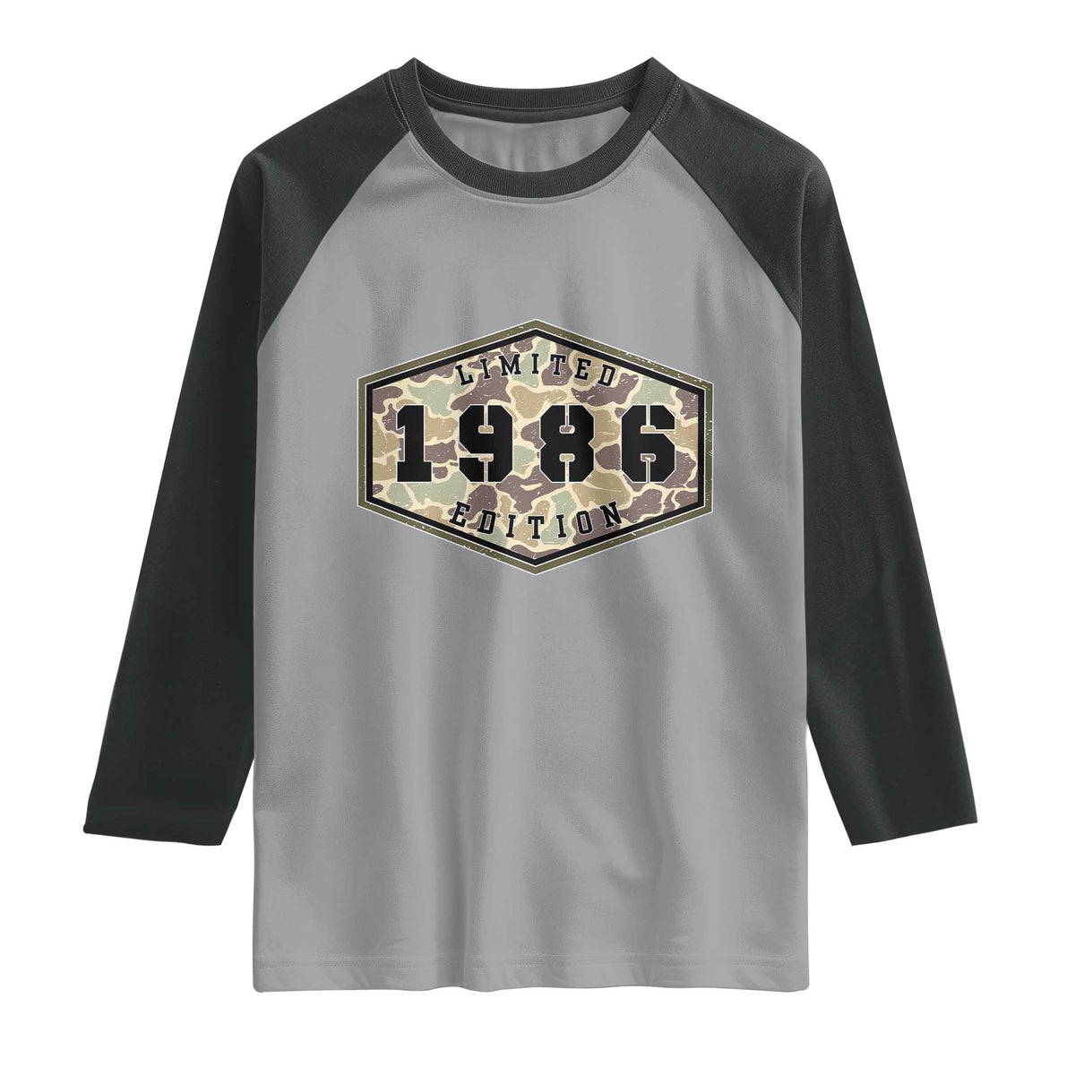 40th Birthday Hunting Raglan Shirt 1986 Limited Edition Vintage Camouflage Gifts For Turning 40
