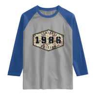 40th Birthday Hunting Raglan Shirt 1986 Limited Edition Vintage Camouflage Gifts For Turning 40