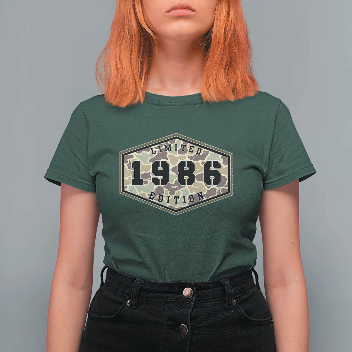 40th Birthday Hunting T Shirt For Women 1986 Limited Edition Vintage Camouflage Gifts For Turning 40