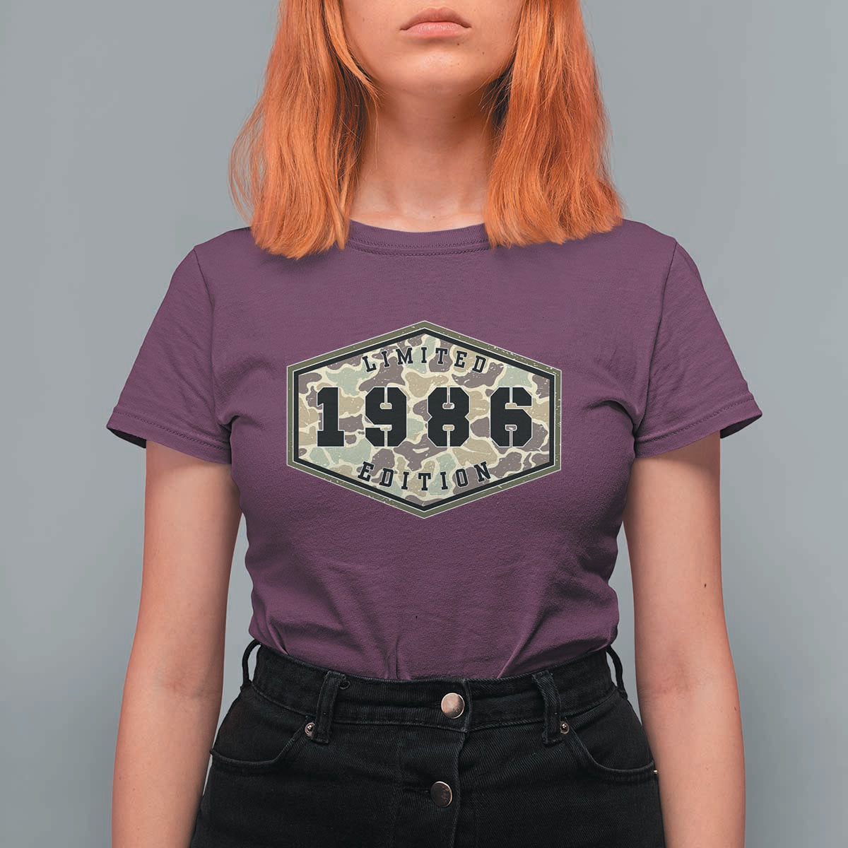 40th Birthday Hunting T Shirt For Women 1986 Limited Edition Vintage Camouflage Gifts For Turning 40