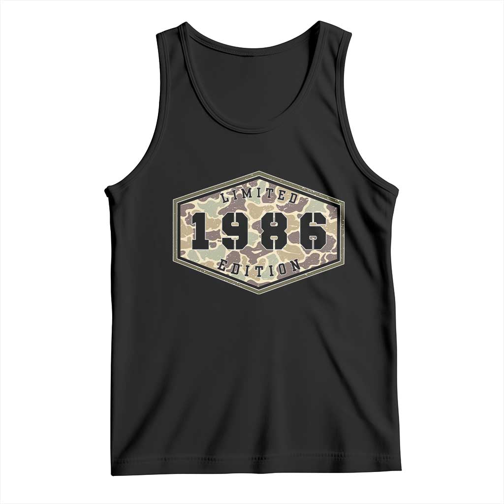 40th Birthday Hunting Tank Top 1986 Limited Edition Vintage Camouflage Gifts For Turning 40