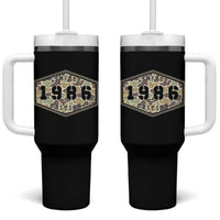 40th Birthday Hunting Tumbler With Handle 1986 Limited Edition Vintage Camouflage Gifts For Turning 40