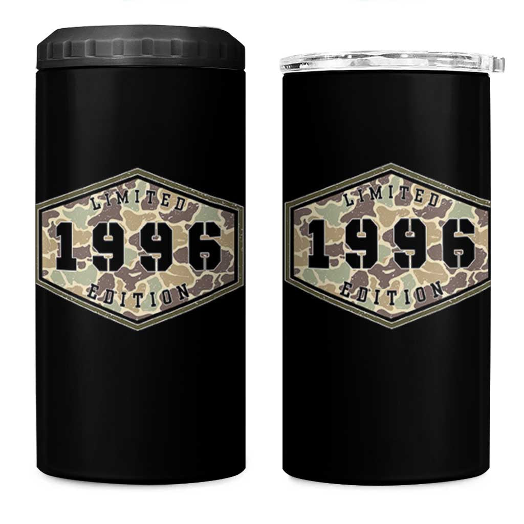 30th Birthday Hunting 4 in 1 Can Cooler Tumbler 1996 Limited Edition Vintage Camouflage Gifts For Turning 30