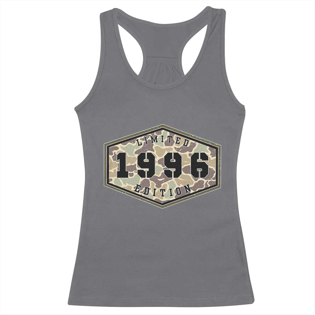 30th Birthday Hunting Racerback Tank Top 1996 Limited Edition Vintage Camouflage Gifts For Turning 30