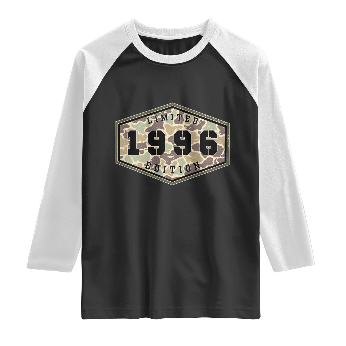 30th Birthday Hunting Raglan Shirt 1996 Limited Edition Vintage Camouflage Gifts For Turning 30
