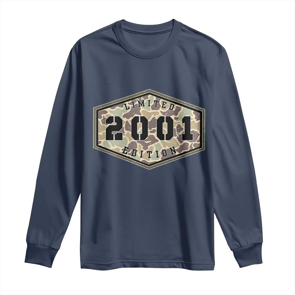 25th Birthday Hunting Long Sleeve Shirt 2001 Limited Edition Vintage Camouflage Gifts For Turning 25