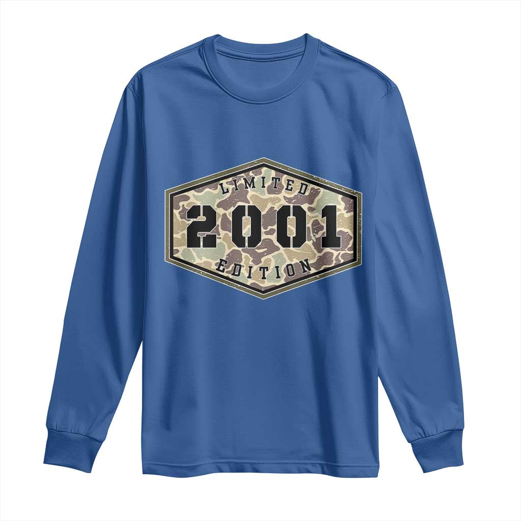 25th Birthday Hunting Long Sleeve Shirt 2001 Limited Edition Vintage Camouflage Gifts For Turning 25