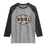 25th Birthday Hunting Raglan Shirt 2001 Limited Edition Vintage Camouflage Gifts For Turning 25