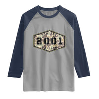 25th Birthday Hunting Raglan Shirt 2001 Limited Edition Vintage Camouflage Gifts For Turning 25