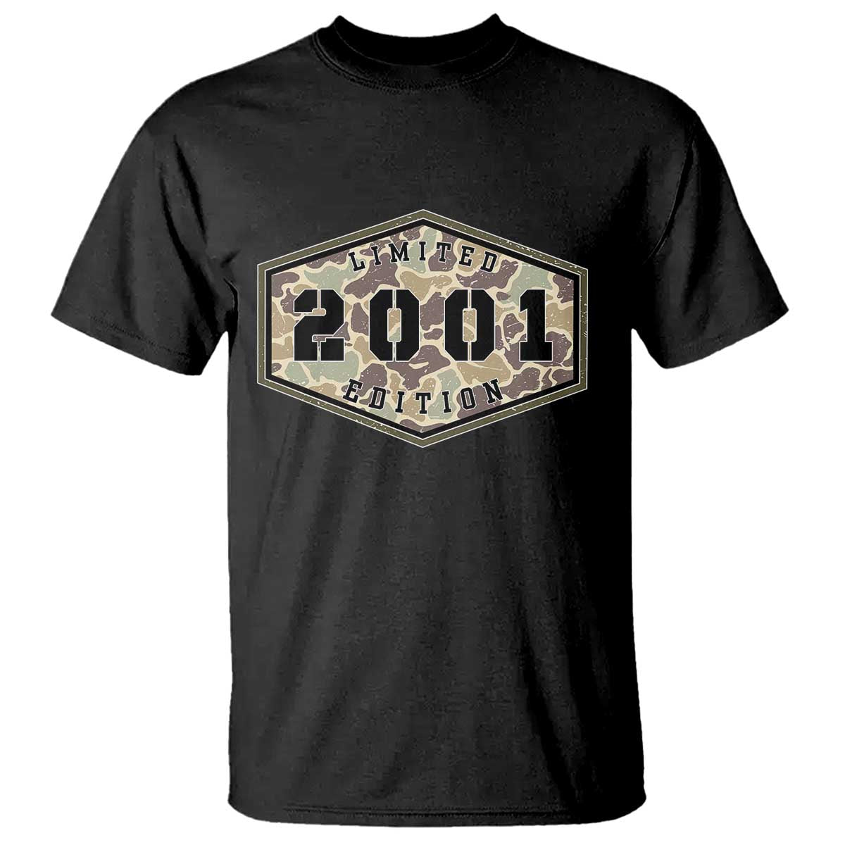 25th Birthday Hunting T Shirt 2001 Limited Edition Vintage Camouflage Gifts For Turning 25