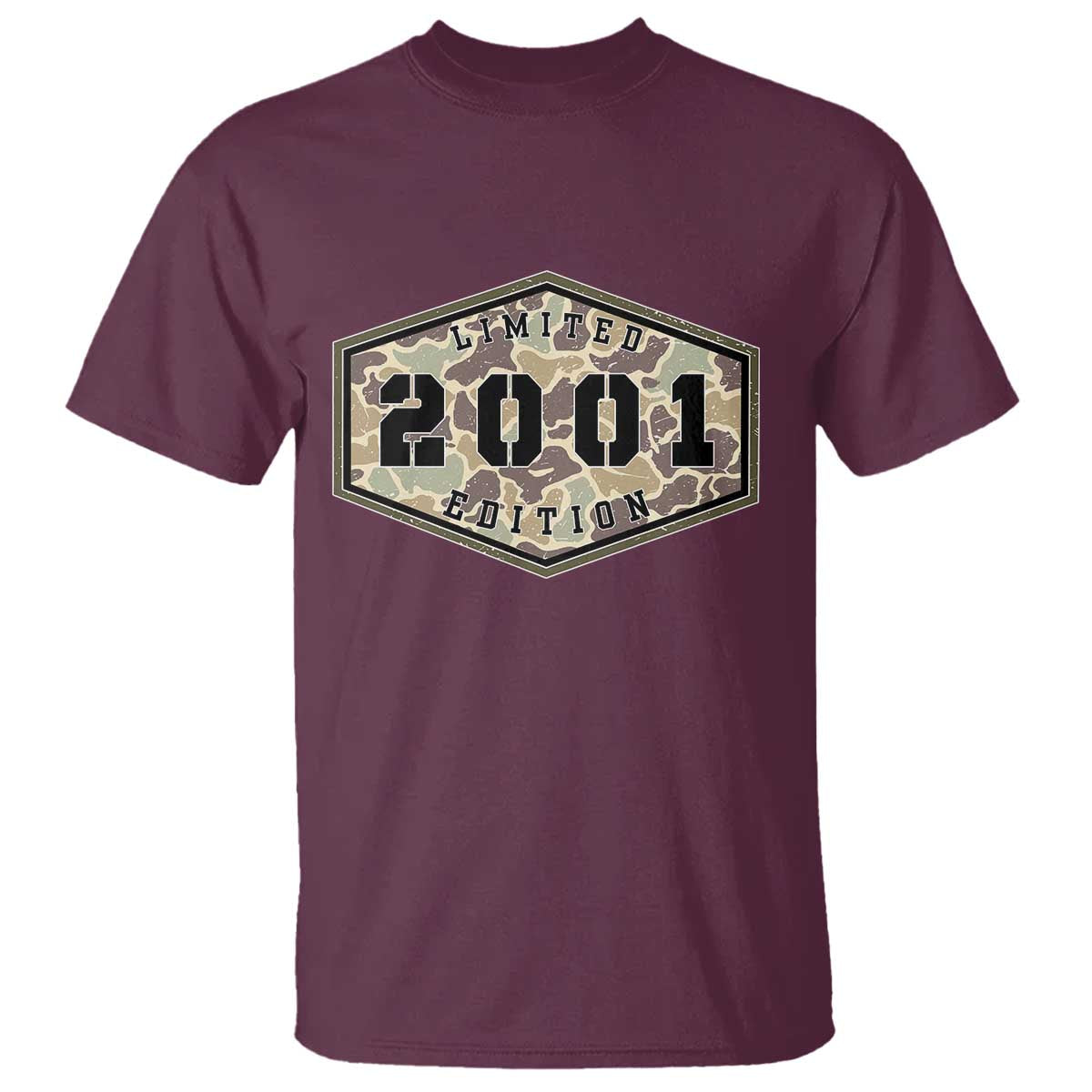 25th Birthday Hunting T Shirt 2001 Limited Edition Vintage Camouflage Gifts For Turning 25