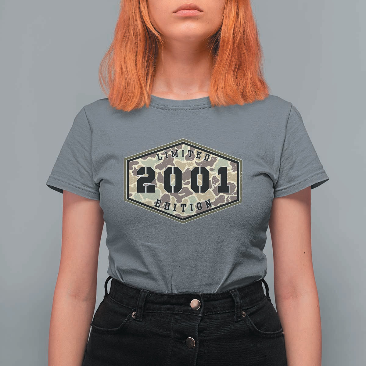25th Birthday Hunting T Shirt For Women 2001 Limited Edition Vintage Camouflage Gifts For Turning 25