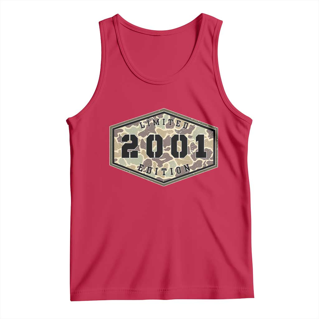 25th Birthday Hunting Tank Top 2001 Limited Edition Vintage Camouflage Gifts For Turning 25