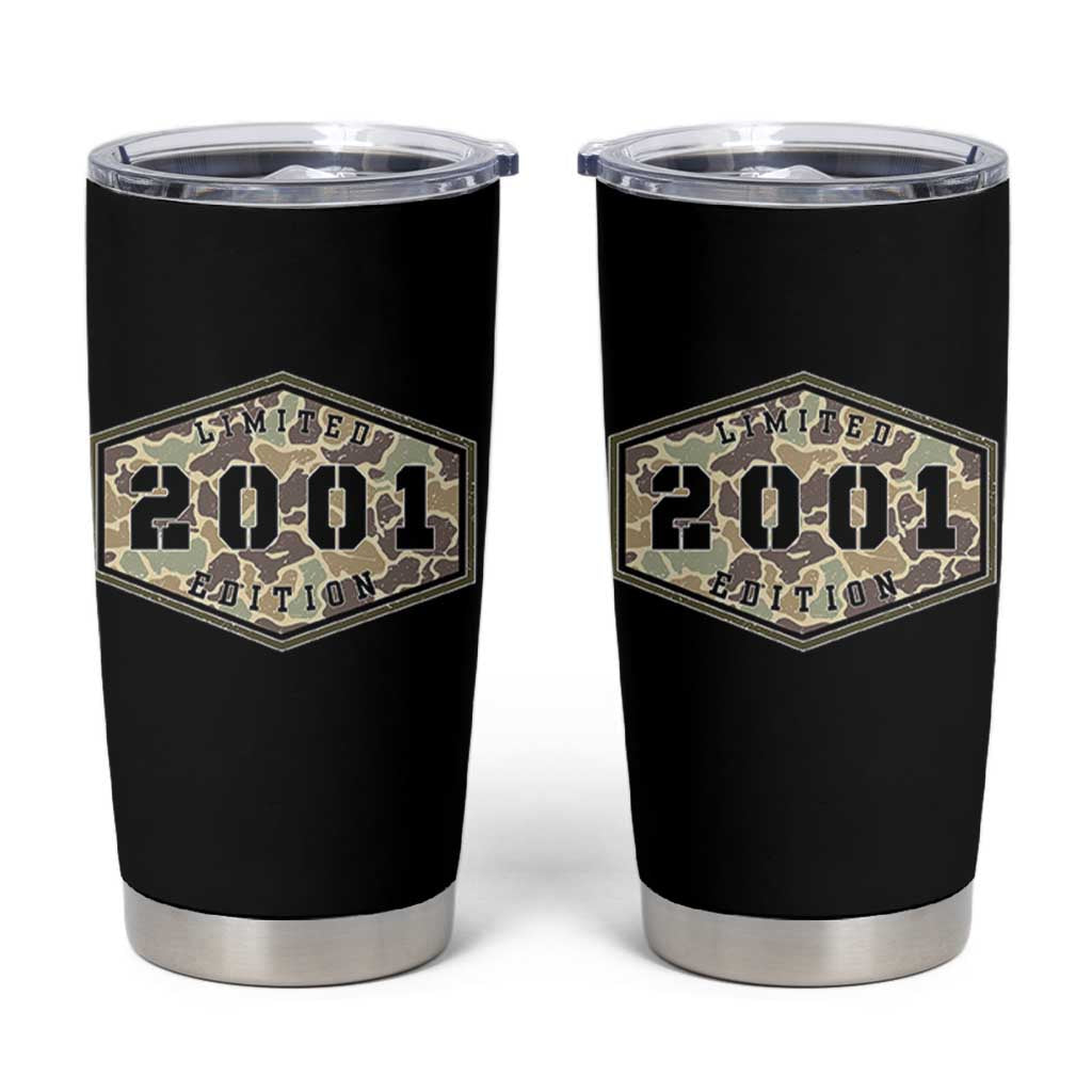 25th Birthday Hunting Tumbler Cup 2001 Limited Edition Vintage Camouflage Gifts For Turning 25