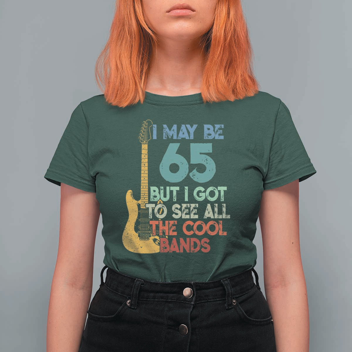 Funny 65th Birthday 80s Rock Lover T Shirt For Women I May Be 65 But I Got To See All The Cool Bands