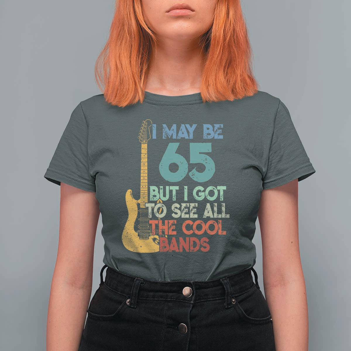 Funny 65th Birthday 80s Rock Lover T Shirt For Women I May Be 65 But I Got To See All The Cool Bands