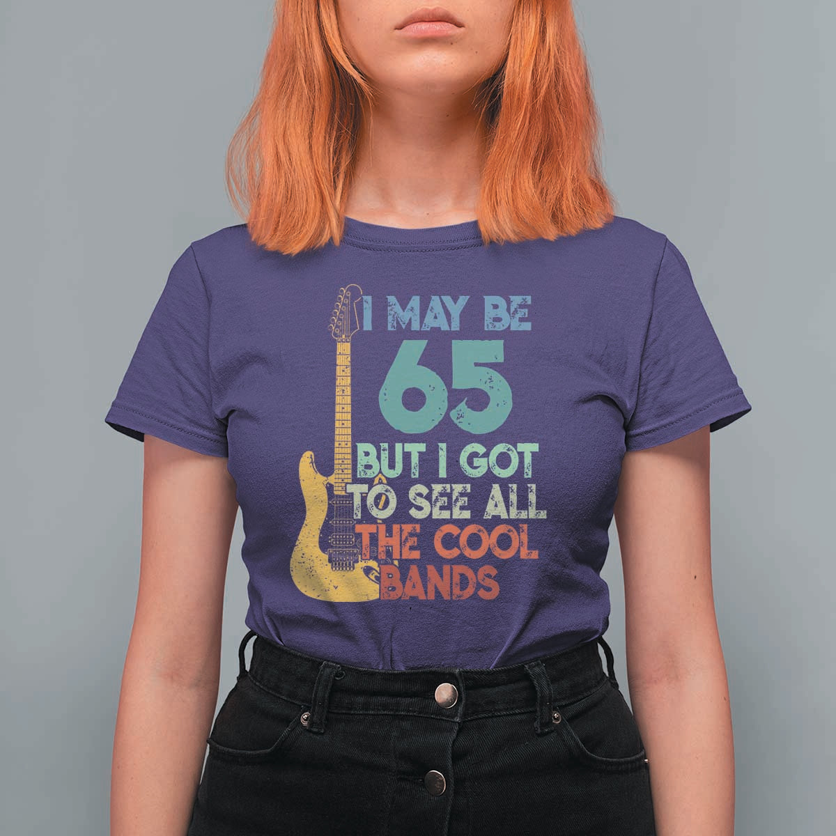 Funny 65th Birthday 80s Rock Lover T Shirt For Women I May Be 65 But I Got To See All The Cool Bands