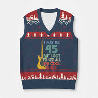 Funny 45th Birthday 80s Rock Lover V-Neck Knit Sweater Vest I May Be 45 But I Got To See All The Cool Bands