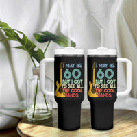 Funny 60th Birthday 80s Rock Lover Tumbler With Handle I May Be 60 But I Got To See All The Cool Bands