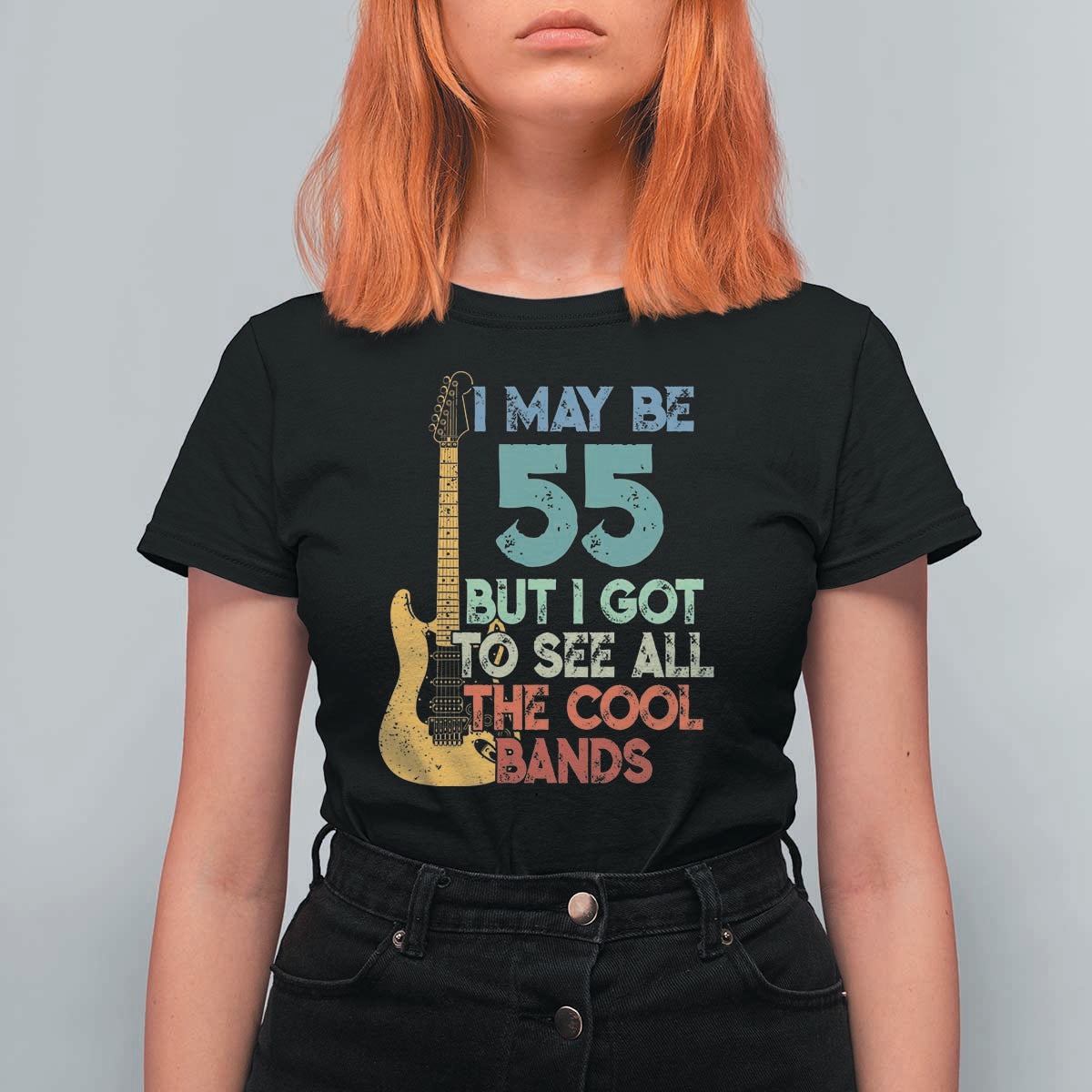 Funny 55th Birthday 80s Rock Lover T Shirt For Women I May Be 55 But I Got To See All The Cool Bands