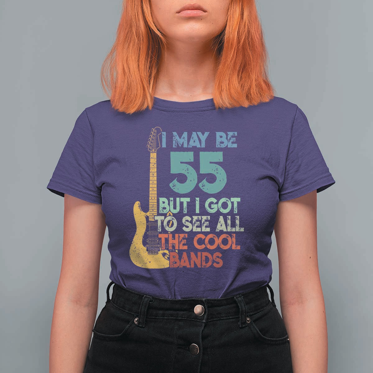 Funny 55th Birthday 80s Rock Lover T Shirt For Women I May Be 55 But I Got To See All The Cool Bands