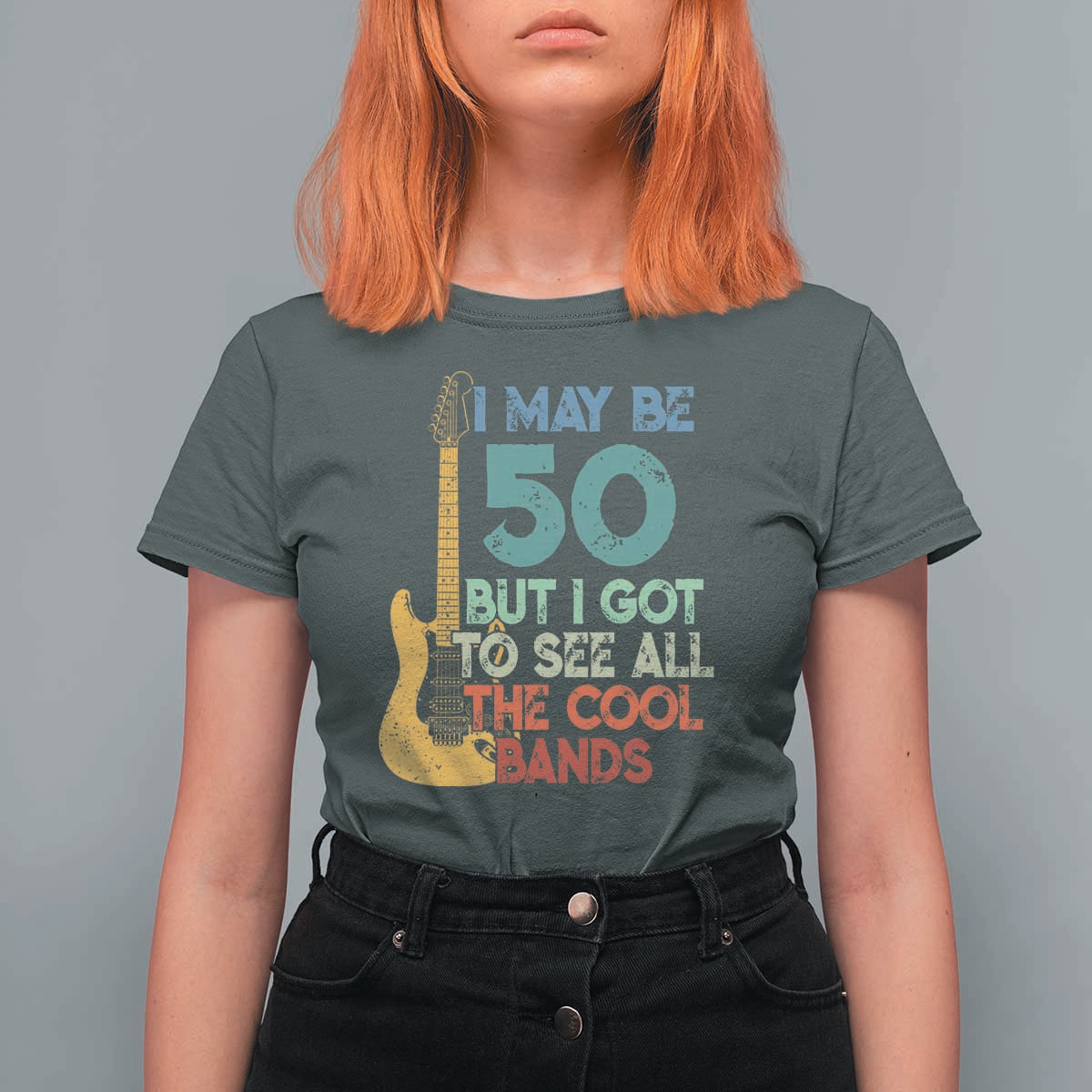 Funny 50th Birthday 80s Rock Lover T Shirt For Women I May Be 50 But I Got To See All The Cool Bands