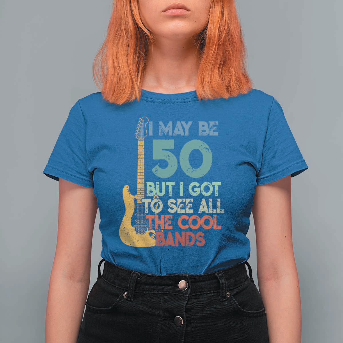 Funny 50th Birthday 80s Rock Lover T Shirt For Women I May Be 50 But I Got To See All The Cool Bands