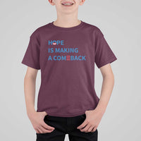 Harris Walz Supporter T Shirt For Kid Hope Is Making A Comeback American Flag - Wonder Print Shop