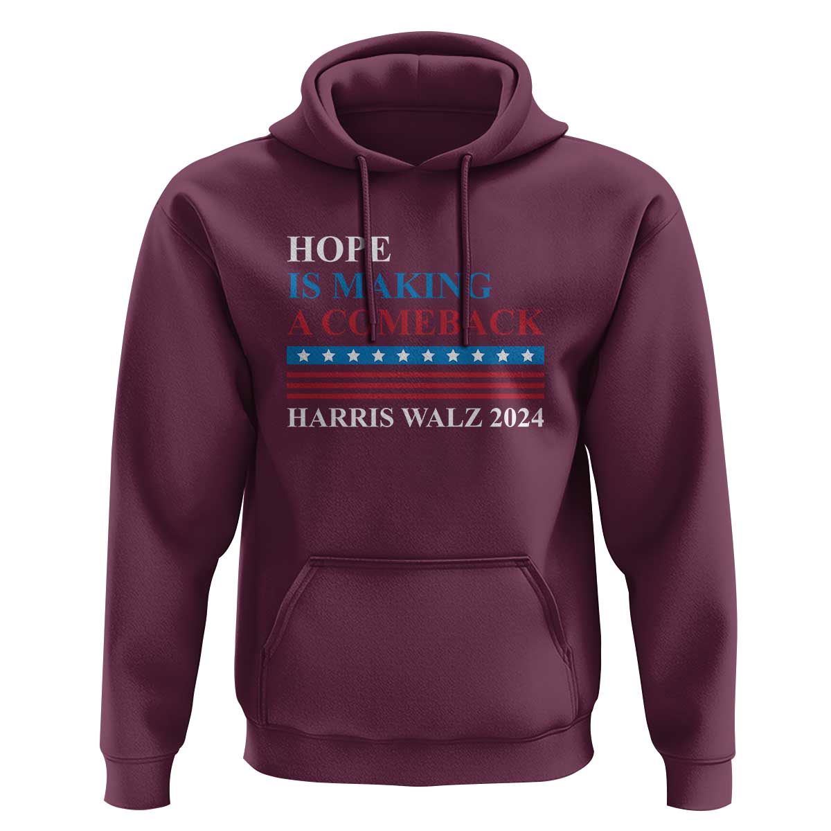 Harris Walz 2024 Hoodie Hope Is Making A Comeback American Flag - Wonder Print Shop