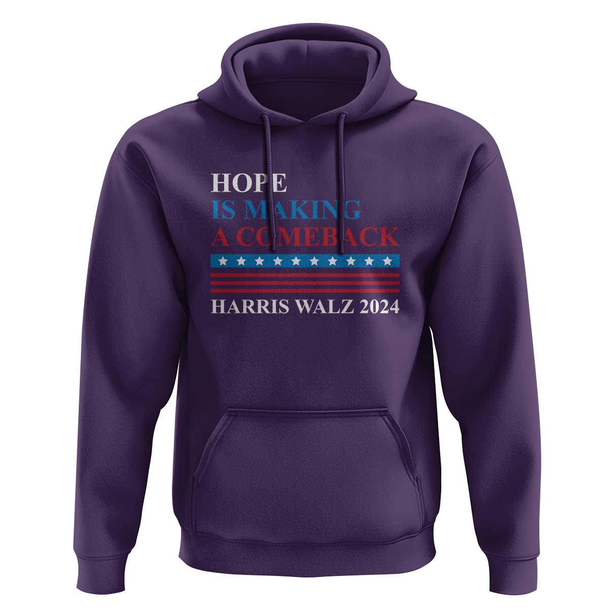 Harris Walz 2024 Hoodie Hope Is Making A Comeback American Flag - Wonder Print Shop