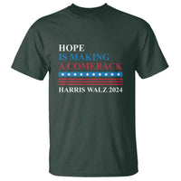 Harris Walz 2024 T Shirt Hope Is Making A Comeback American Flag - Wonder Print Shop