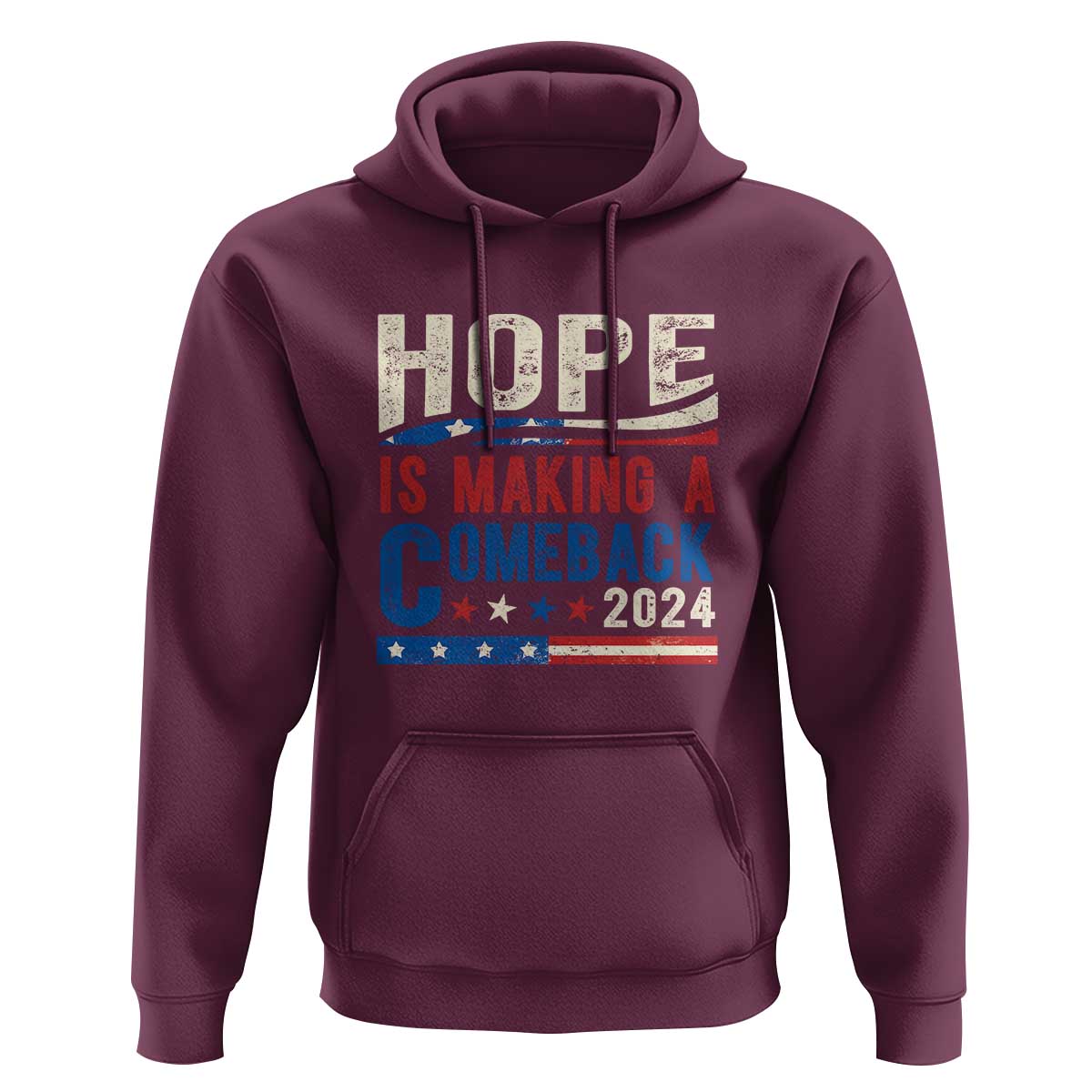 Harris Walz Supporter Hoodie Hope Is Making A Comeback 2024 American Flag Star - Wonder Print Shop