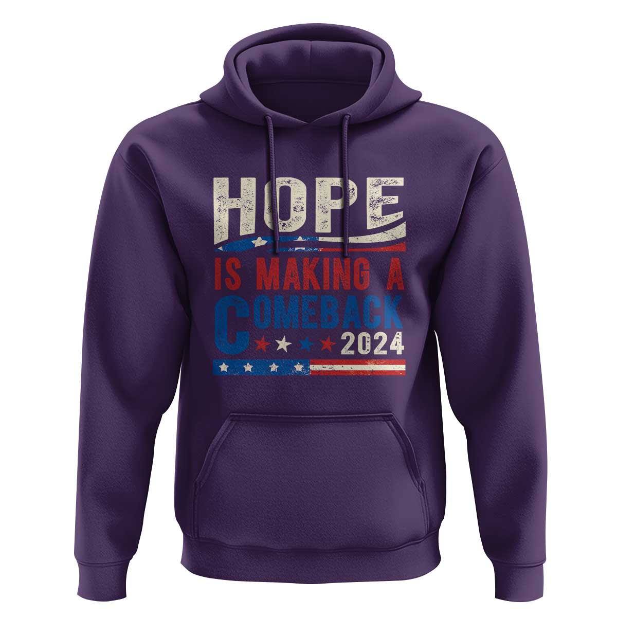 Harris Walz Supporter Hoodie Hope Is Making A Comeback 2024 American Flag Star - Wonder Print Shop
