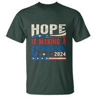 Harris Walz Supporter T Shirt Hope Is Making A Comeback 2024 American Flag Star - Wonder Print Shop