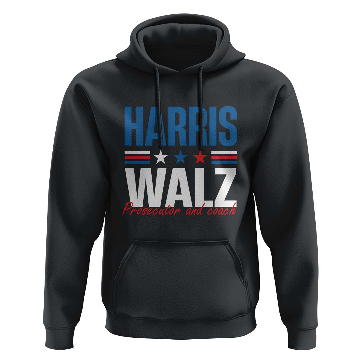 Harris Walz Supporter Hoodie Prosecutor And Coach Star US Elections 2024 - Wonder Print Shop