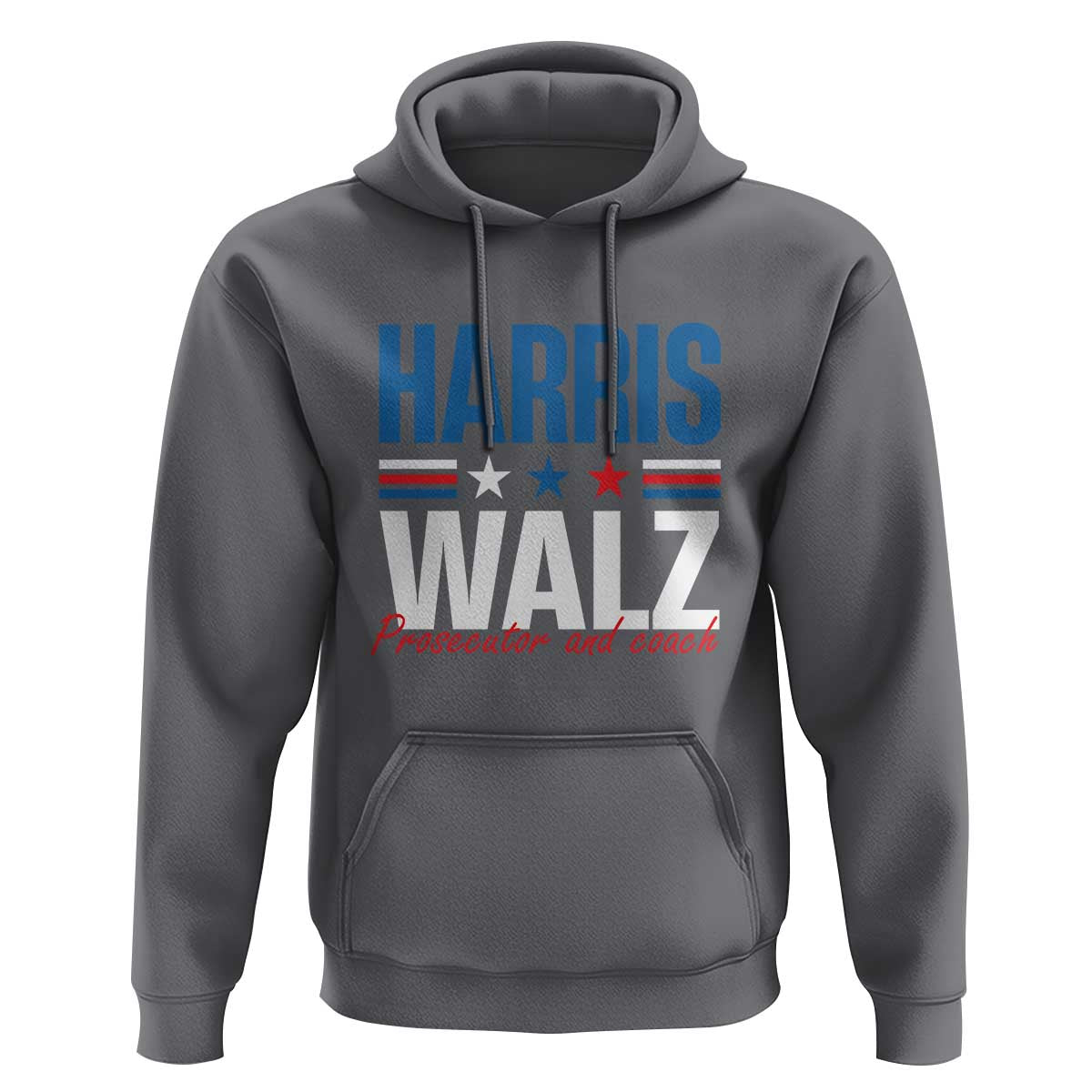 Harris Walz Supporter Hoodie Prosecutor And Coach Star US Elections 2024 - Wonder Print Shop