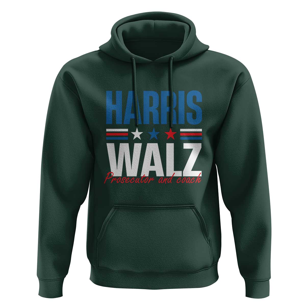 Harris Walz Supporter Hoodie Prosecutor And Coach Star US Elections 2024 - Wonder Print Shop